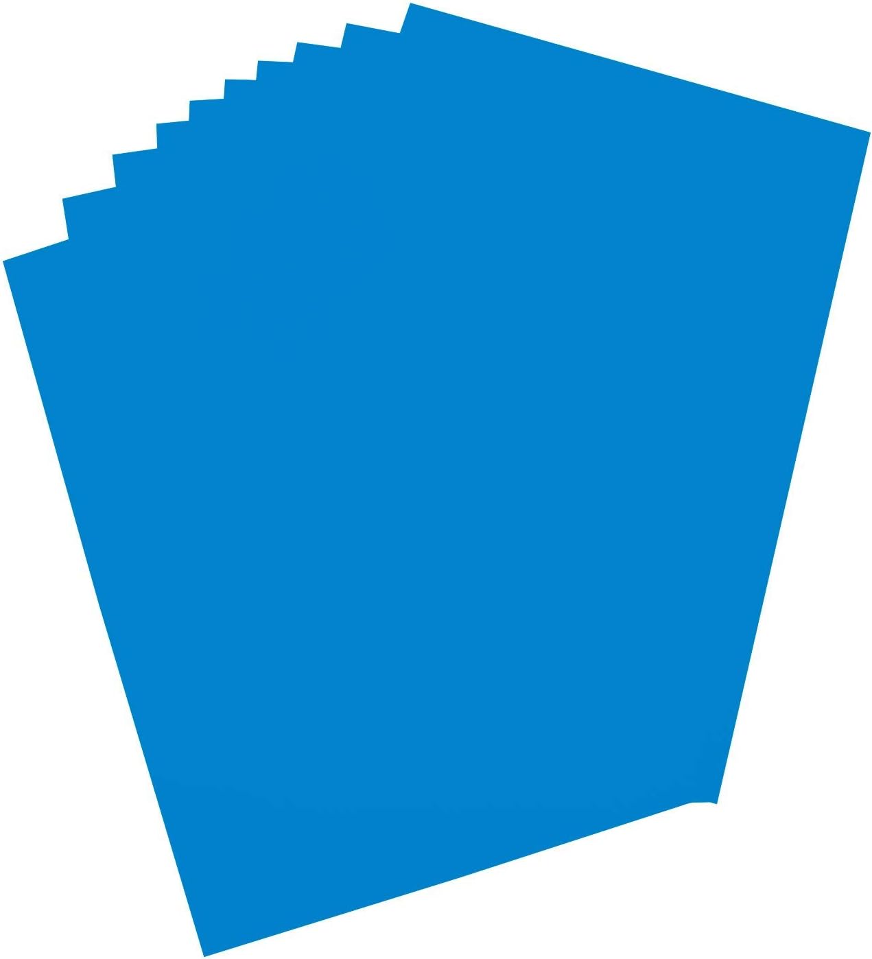 folia 65312 Poster Cardboard, Approx. 48 x 68 cm, 10 Sheets, 380 g/m², Dyed on One Side Capri Blue