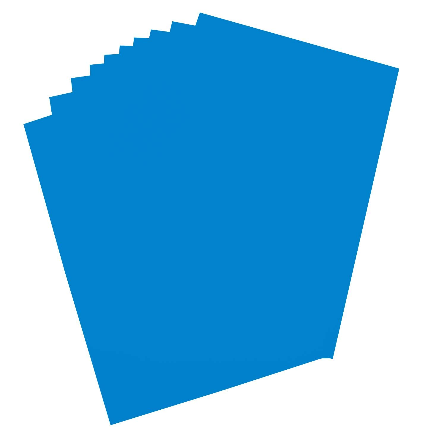 folia 65312 Poster Cardboard, Approx. 48 x 68 cm, 10 Sheets, 380 g/m², Dyed on One Side Capri Blue - Ideal for Crafting or Creating Posters and Displays