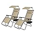 PayLessHere Zero Gravity Chairs 2 Set Lounge Patio Chairs with Canopy Cup Holder