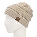 YourStyle USA Trendy Warm Chunky Soft Stretch Cable Knit Slouchy Beanie (One Size, Beige)