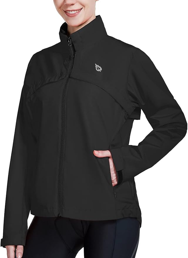 BALEAF Women's Cycling Jacket Waterproof Convertible Running Windbreaker Removable Sleeves
