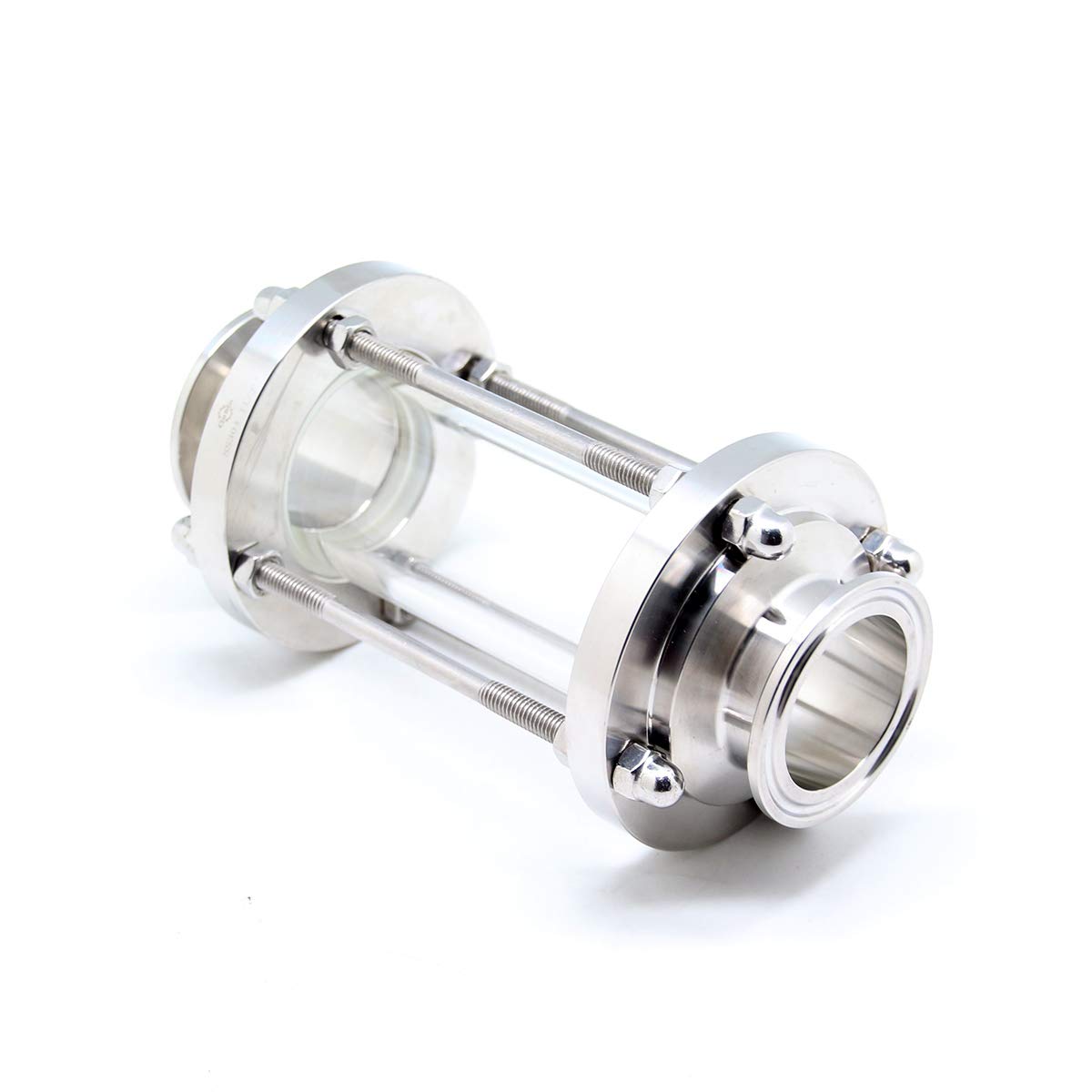 QiiMii 1.5" SS304 in-Line Sight Glass with Clamp End, Flow Sanitary Straight Sight Glass Tri-clamp