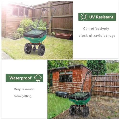 Mini Broadcast Spreader Cover with PVC Transparent Window,18.1"X16.1" Waterproof Fertilizer Spreader Cover,Suitable photo 9