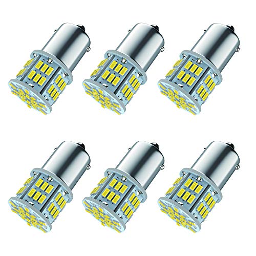 24V 1156 1141 1003 BA15S 54-SMD 3014 Chips White LED Bulbs for RV Camper Trailer Trunk Vehicle Interior Lights Tail Backup Reverse Lights Parking Lights Pack of 6 - Thumbnail 6
