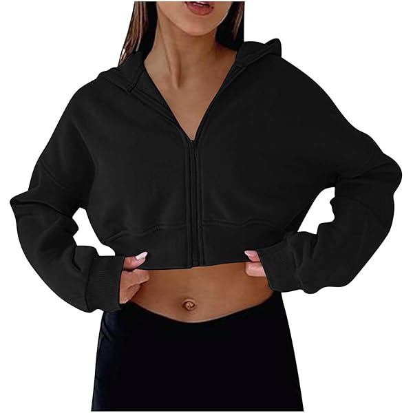 Cropped Hoodies Half Zip Jackets Womens Sleeve Womens Half Zip