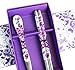 Romantic Purple Rose Stainless Steel Chopsticks and Spoon Set with Stylus (Style 1)