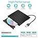 External CD DVD Drive,USB 3.0 Slim Portable CD/DVD Writer/Rewriter/Burner,High Speed Data Transfer USB Optical Drives Player Compatible with Laptop Desktop PC Windows Linux Mac OS (Black)
