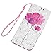 Galaxy S9 Case, Printed 3D Bling Crystal Lucky PU Leather Wallet Case with Wrist Strap Flip Kickstand ID&Credit Card Pockets Ultra-Strong Magnetic Closure Shockproof Skin for Samsung Galaxy S9, Lotus