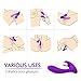 Juntame Clitoral Vibrator, 2 in 1 Sex Toy Clitoris G spot Stimulator Tongue Vibrator Clit Dildo for Women Couples with 10 Licking & 9 Vibrating Modes Waterproof Rechargeable - Purple