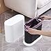 8 Liters / 2.6 Gallon Nordic Style Creative Spring Top Cover Type Pop Cover Waste Waste-Basket Plastic with lid Bathroom Kitchen Bedroom Office Oval Split Trash Can (White, 8 L/2.6 Gallon)