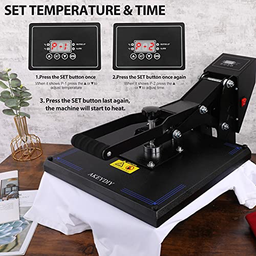 Heat Press Machine 15x15, Digital Clamshell Sublimation Transfer