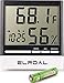 Humidity Monitor by Elroal - Digital indoor Hygrometer - Thermometer - Alarm Clock with LCD Display - Temperature Gauge Humidity Meter for Home or Greenhouse, Basement or Office