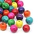 400 Round Painted Multicolor Barrel Wood Beads 14mm x 13mm Diameter 4.5mm Large Hole