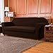 SUBRTEX Stretch Loveseat Sofa Slipcover 2 Piece Sofa Cover 2 Seater Soft Couch Slipcover Washable Furniture Covers, Jacquard Fabric Small Checks(Chocolate,Loveseat)