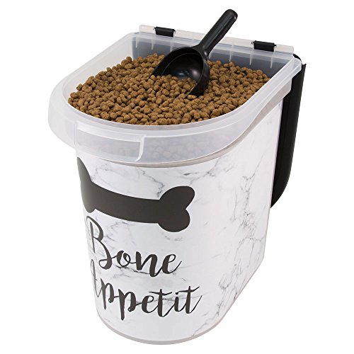 Paw Prints 37912 15 lb. Plastic Pet Food Bin, 12.5" x 9.75" x 13.38"