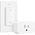 DEWENWILS Remote Control Outlet Wireless Wall Mounted Light Switch, Electrical Plug in On Off Power Switch for Lamp, No Wiring,100 Feet RF Range, FCC Listed, Programmable
