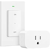 DEWENWILS Remote Control Outlet Wireless Wall Mounted Light Switch, Electrical Plug in On Off Power Switch for Lamp, No Wirin