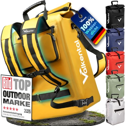 Valkental® 3in1 Fahrradtasche [Bis 25L] - Das Original - Geeignet als Gepäckträgertasche, Rucksack und Umhängetasche - 100% Wasserdicht & Reflektieren