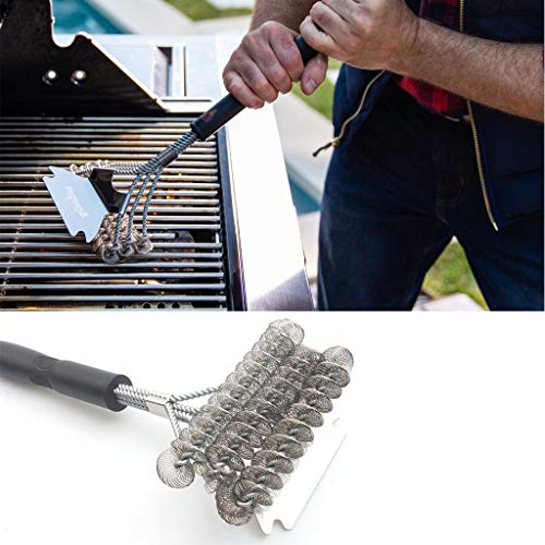 Gotian Grill Brush Safe BBQ Cleaning Brush Best Stainless Steel Grilling Accessories, Perfectly on Gas, Charcoal, Smoker, Porcelain, Infrared Grill - Thumbnail 6