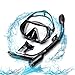FYU Snorkel Set with Tempered Glass Dry Top Snorkel Set/Anti-Fog Lens, Diving Mask for Adults Women Men Snorkeling Diving