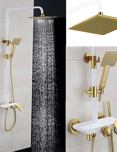 BBSLT-0.5 Shower Faucet Antique Rain Shower/Handshower Included Brass Painting , white+golden