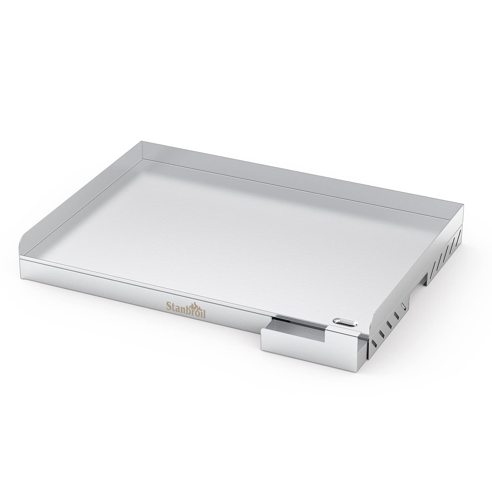 Photo 1 of Stanbroil Stainless Steel Universal Griddle for Charcoal/Gas Grills, 23" x 16" Rectangular Cooking Griddle with Removable Grease Drip Tray