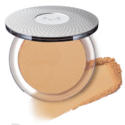 PUR Beauty 4-in-1 Pressed Mineral Makeup Powder Foundation with SPF 15 – Concealer & Finishing Compact Pressed Powder for Face – Buildable Medium to Full Coverage Foundation Powder (Beige)