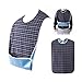 Fashion Road Adult Bib, Reusable Clothing Protector with Crumb Catcher, Extra Long Washable Dining Bibs for Elderly Blue