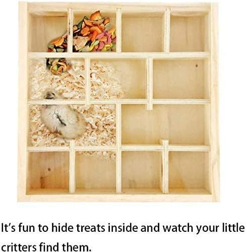 YANGWX Wooden Hamster Maze 2.0, Small Animal Tunnel Toy Labyrinth Dwarf with Cover - Image 3