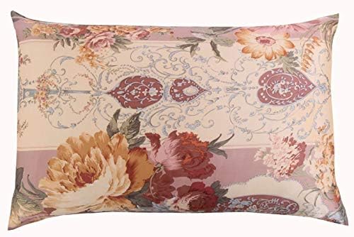 Natural Silk Pillowcase - New 100% Nature Mulberry Floral Silk Pillowcase Zipper Pillowcases Pillow case for Healthy Standard Queen King (11, King)