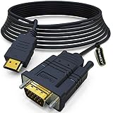 NewBEP HDMI to VGA Adapter Cable, 10Ft/3M Gold-Plated 1080P HDMI Male to VGA Male Active Video Converter Cord Support Notebook PC DVD Player Laptop TV Projector Monitor Etc
