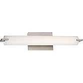 GEORGE KOVACS P5044-084-L Tube LED Vanity Bath Light, 1-Light, 20 Total Watts, 4.75-in H x 20.5-in W, Brushed Nickel