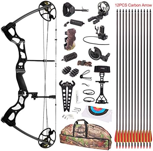 Leader Accessories Compound Bow 50-70lbs 25" - 31" Archery Hunting Equipment with Max Speed 310fps, Right Handed