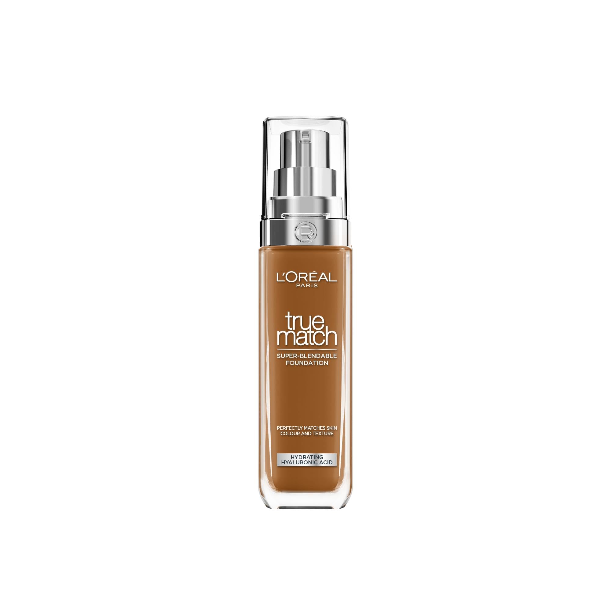 L'Oreal Paris True Match Liquid Foundation, Skincare Infused With Hyaluronic Acid, Offers Seamless, Natural Coverage, Never Powdery Or Cakey, Spf 16, 8N Cappuccino — image 1