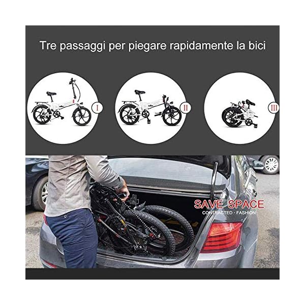 €859.99 ANCHEER SAMEBIKE Bicicletta Elettrica, Bici Elettrica Pieghevole 20  Pollici con Batteria al Litio 48V 10,4 Ah, Shimano 7… - bikewebshop.it