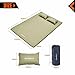 KingCamp Camping Mattress Backpacking Sleeping Pad Self Inflating Sleeping Pad with 2 Pillows for Hiking Camping Gear Double Beige