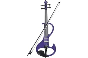 WOUND Professional 4/4 Electric Violin Fiddle Stringed Instrument Purple Electric Fiddle With Case Cable Headphone For Music 