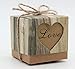 123Arts 100 pcs Candy Boxes Love Rustic Kraft Bonbonniere With Burlap Jute Shabby Chic Vintage Twine Wedding Favor Imitation Bark