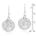 AeraVida Symbolic Mystic Celtic Frame Tree of Life .925 Sterling Silver Dangle Earrings | Simple Round Tree of Life Earring for Women