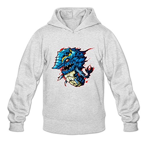 Reder Men's Armor Shark by Devilkei Sweatshirt Hoodie L Light Grey