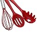 Cooking Utensils,Xpatee 8 Piece Nonstick Silicone Kitchen Utensils Gadgets Set Includes Silicone Ladle,Spatula,Spoon,Brush and Whisk (Red)