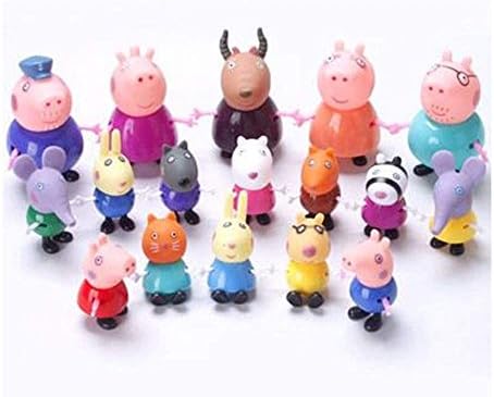 New Brand by Karamel Store - Cute Pig's Family Figures Set Family 17 PCS Different Best Model Figure Toys For Kids