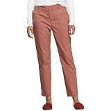Plaid Mid Rise Slim Ankle Pants (Brown 