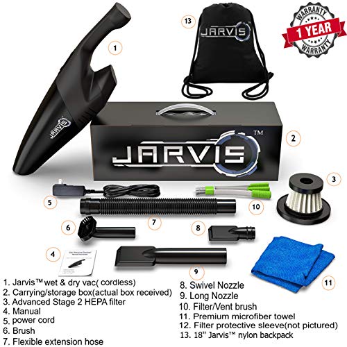 Jarvis Cordless Vacuum, Portable Handheld Vacuum Cleaner Wet + Dry use | Kitchen Car Garage Basement - Thumbnail 2