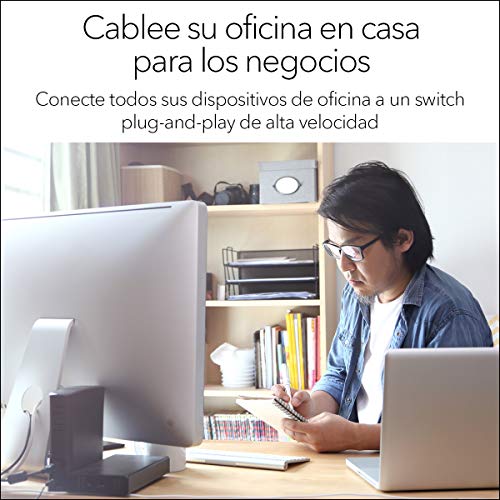 NETGEAR-Switch-5-puertos-Gigabit-Unmanaged-GS305-Switch-Ethernet-domestico-switch-de-oficina-plug-and-play-carcasa-metalica-montaje-sobremesapared