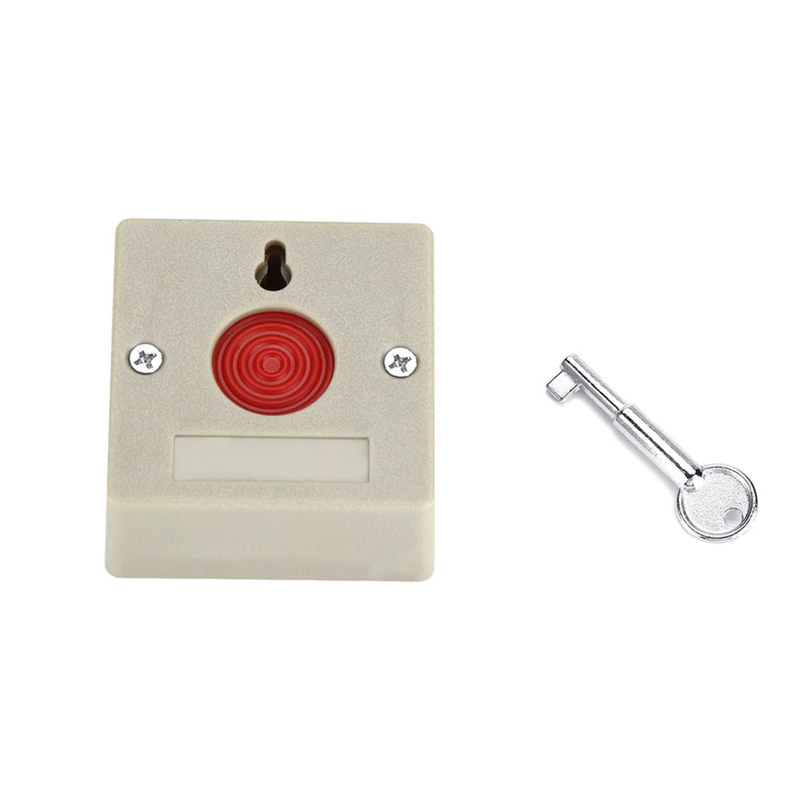 Mini Panic Button, DC 24V Wired Safe Hard Plastic Family Office Mini Emergency Alarm Security Panic Push Button with Restore Key for Home/Personal Attention Pager, Mini Panic Button Emergency Pan