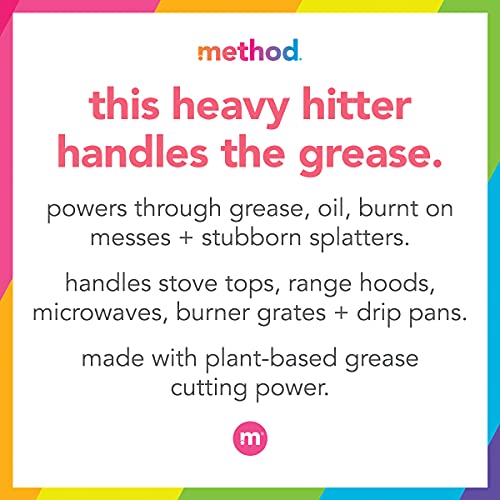 METHOD HEAVY DUTY DEGREASER, LEMONGRASS SCENT, OVEN CLEANER & STOVE TOP CLEANER, 28 OZ SPRAY BOTTLE (PACK OF 1),(PACKAGING MAY VARY)