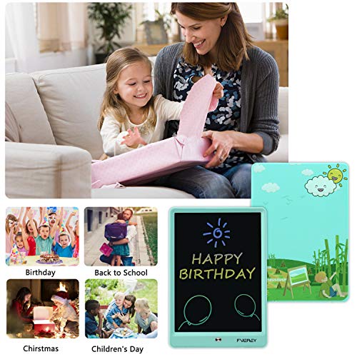FVEREY LCD Writing Tablet Doodle Board for Kids 10 Inch Colorful Educational Drawing Tablet Erasable Reusable Electronic Writing Pads Toys Gifts for 3 4 5 6 7 Year Old Age Boys Girls(Blue)