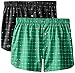 Lacoste Men's Authentics Woven Boxer Short (Pack of 2), Verdant/Black, Medium