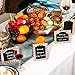 Blulu 20 Pieces Picnic Party Chalkboard Tent Cards BBQ Theme Double Sided Mini Blackboard for Wedding Picnic Birthday Party
